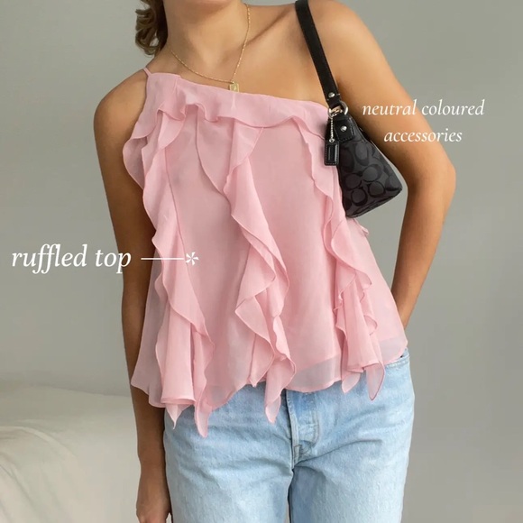 Zara Tops - Zara Asymmetric Frill Ruffle One Shoulder Blouse